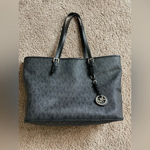 MICHAEL Michael Kors Black Leather Tote Purse